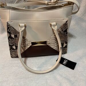 INC International Concepts Women's Cream and Brown Handbag